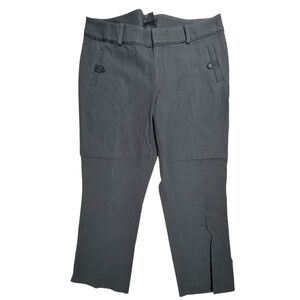 Banana Republic Women's Gray Straight Leg Dress Pants Size 12P Button Zip Pocket